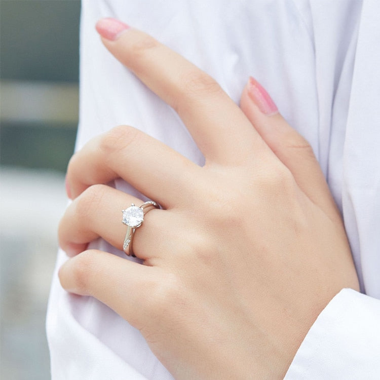 Moissanite Sterling Silver Ring Holloway Jewellery