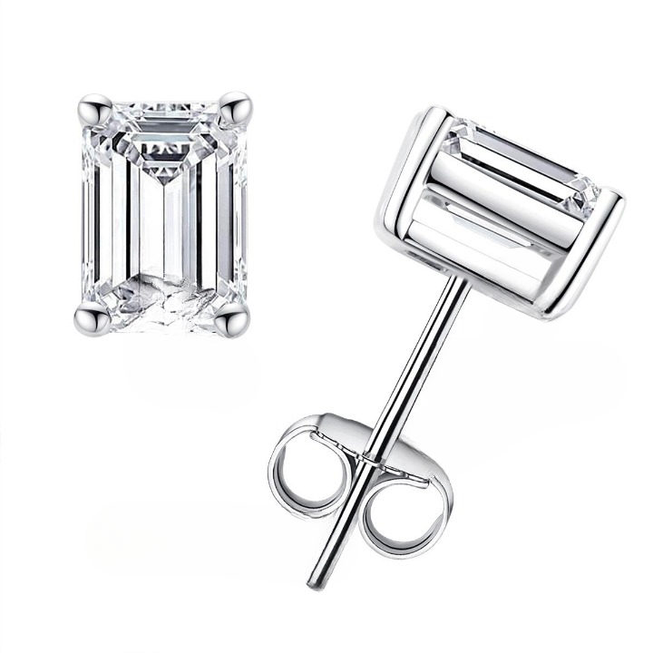 Emerald Moissanite Stud Earrings NZ