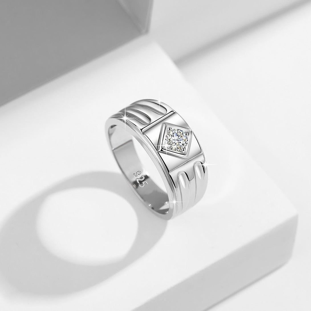 Holloway Jewellery Mens Moissanite Diamond Ring