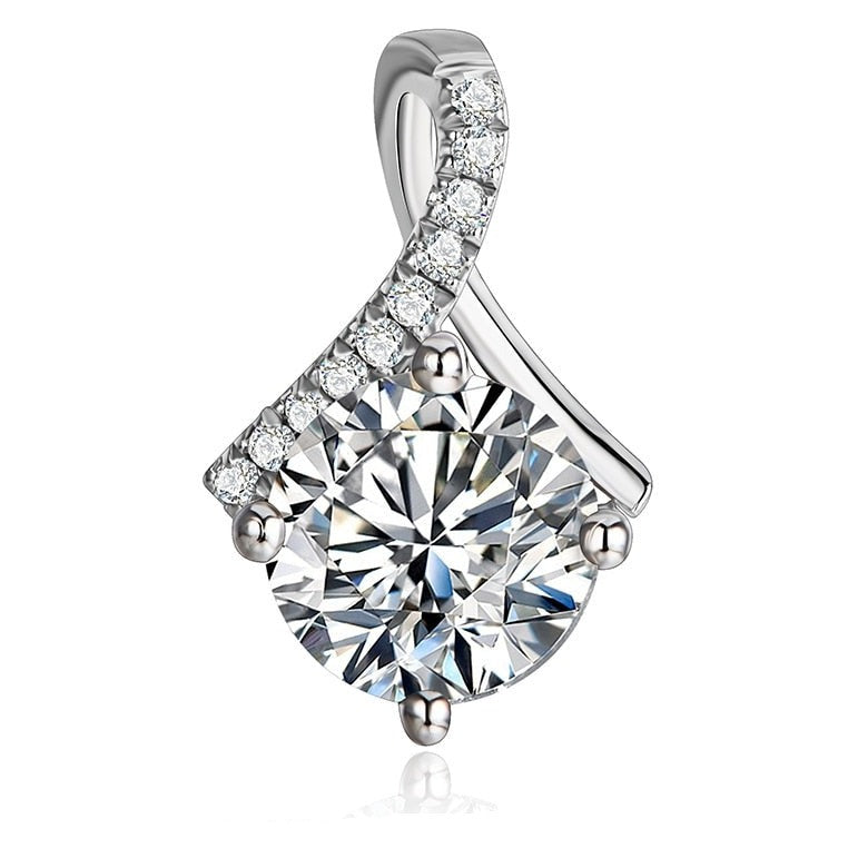 2 Carat Moissanite Diamond Pendant Necklace Australia