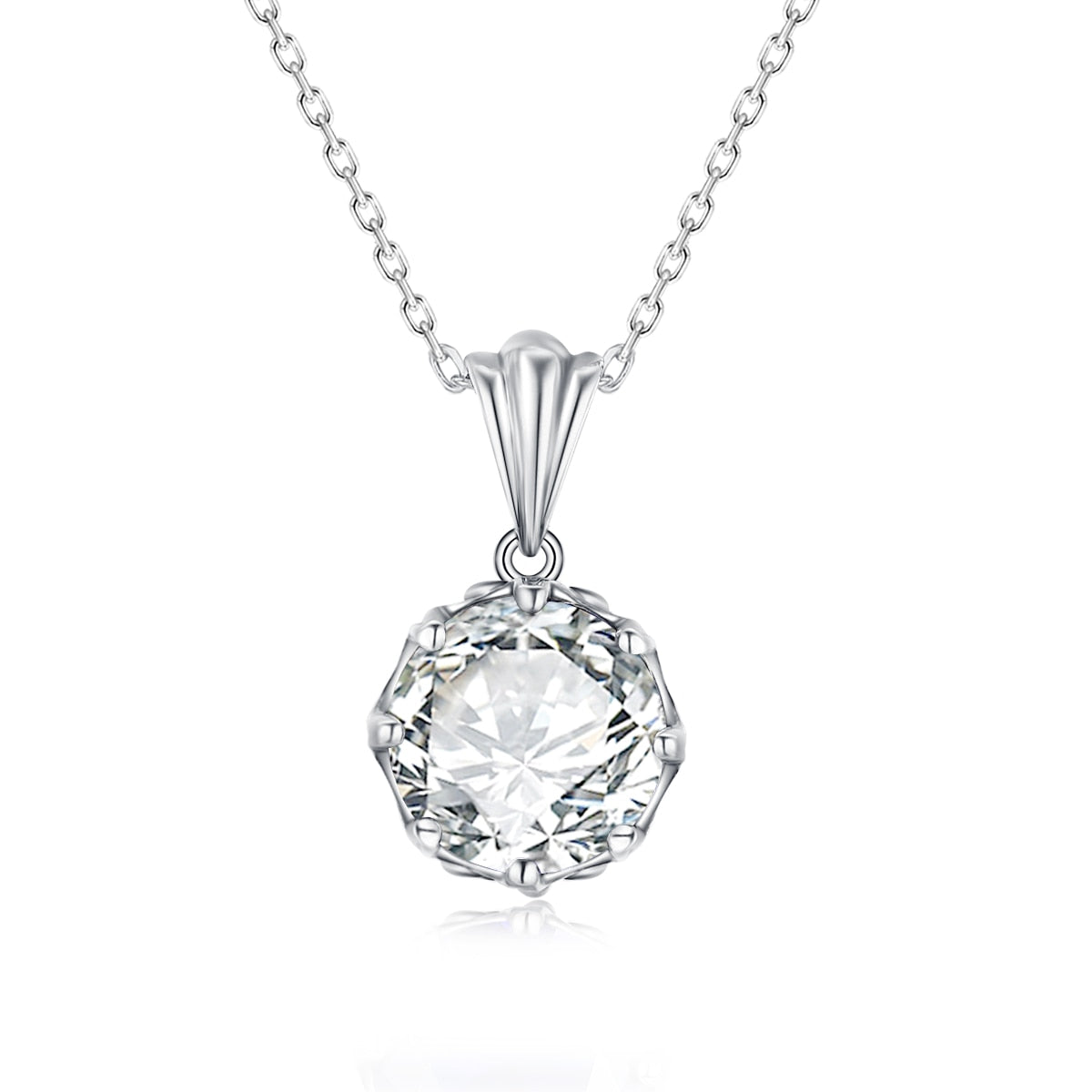 4 Carat Moissanite 925 Sterling Silver Pendant Necklace