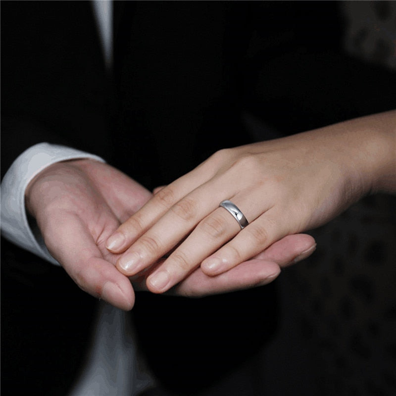 silver tungsten wedding ring