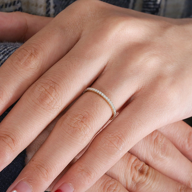 Moissanite Diamond Wedding Ring Yellow Gold Holloway Jewellery Australia