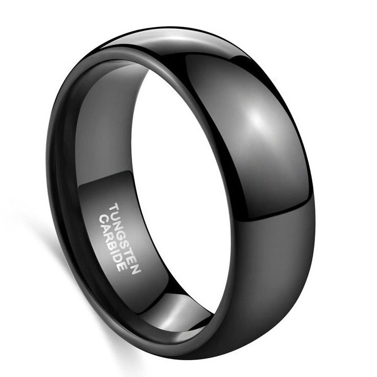 8mm black tungsten mens ring