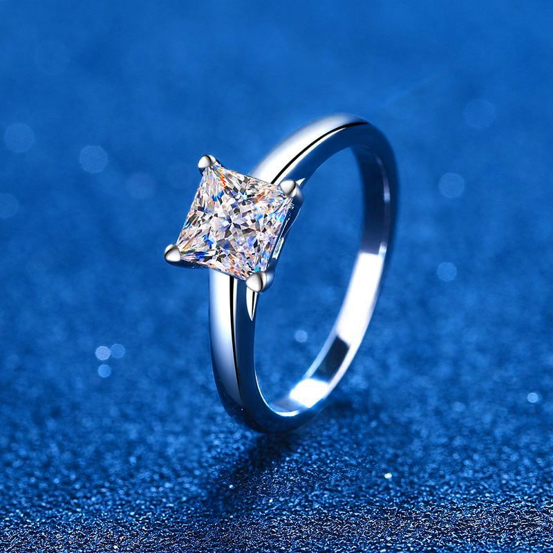 Princess Cut Moissanite Engagement Ring UK