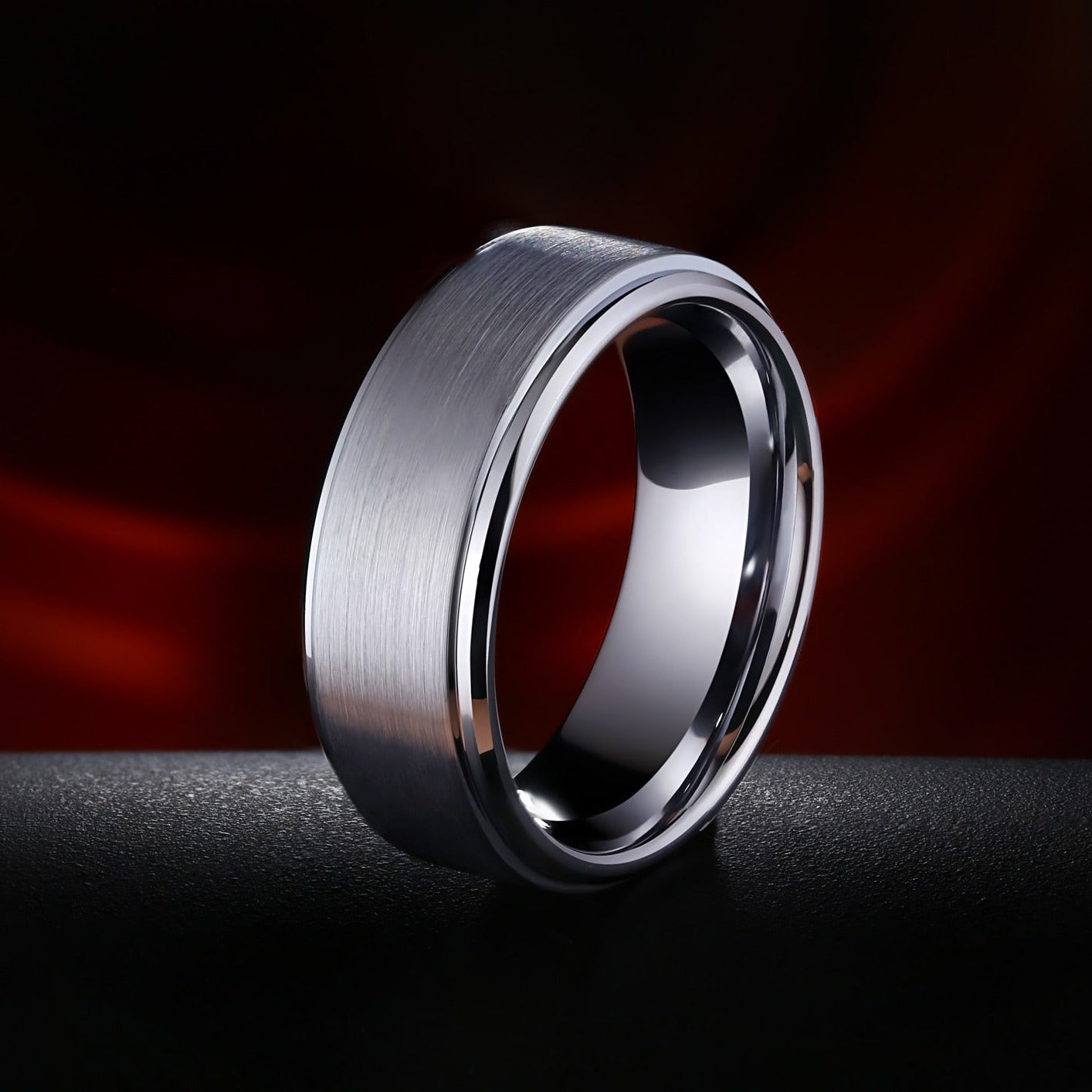 8mm tungsten ring mens