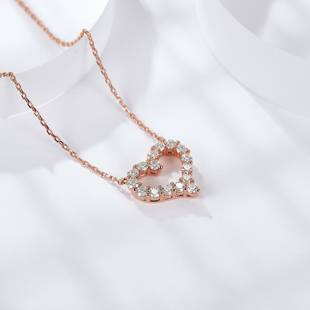 Holloway Jewellery Rose Gold Heart Moissanite Diamond Pendant
