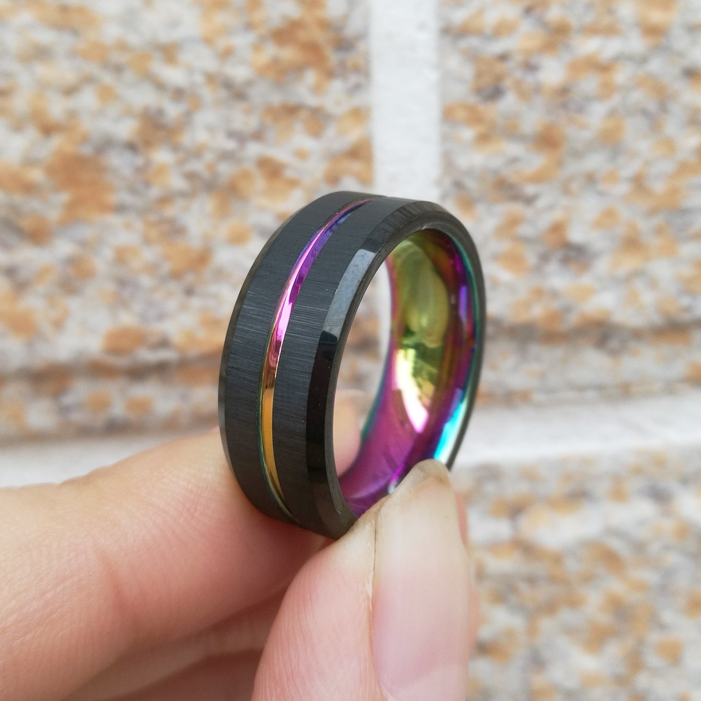 Free Shipping NZ Mens Black Tungsten Carbide Ring