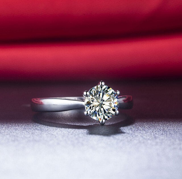 Moissanite Diamond White Gold Ring UK