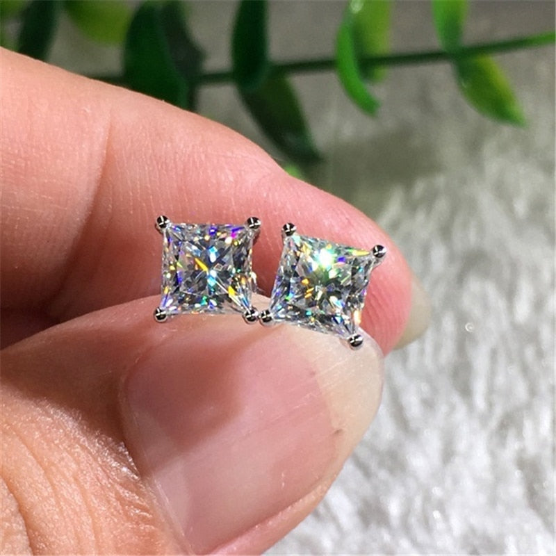 Princess Cut Moissanite Earrings UK