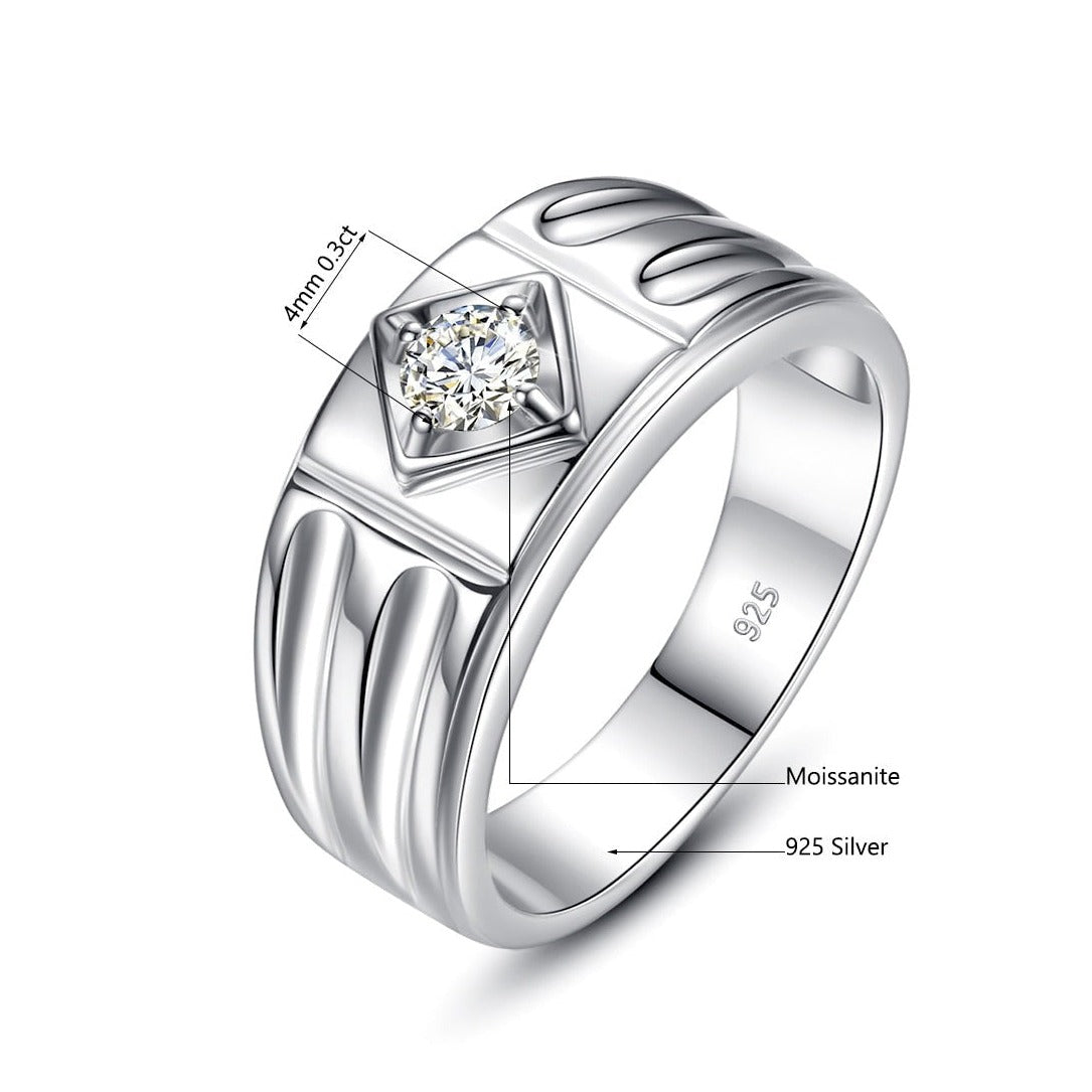 Mens Moissanite Diamond Ring