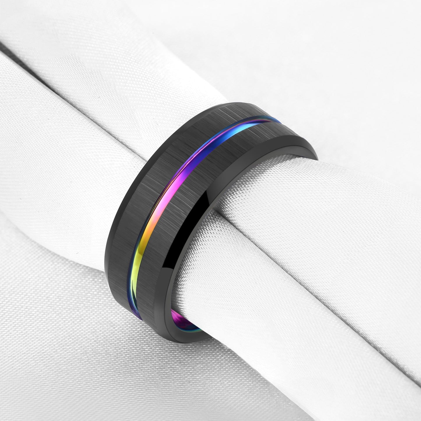 Mens Black Tungsten Carbide Ring Holloway Jewellery