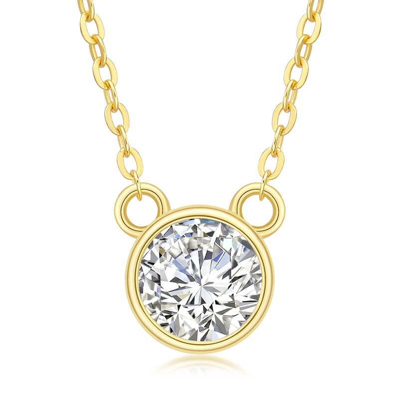 1 Carat Moissanite Diamond Pendant Necklace