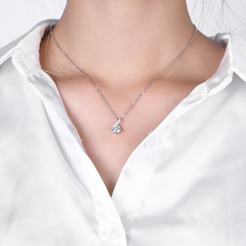 Moissanite Necklace Pendant Holloway Jewellery
