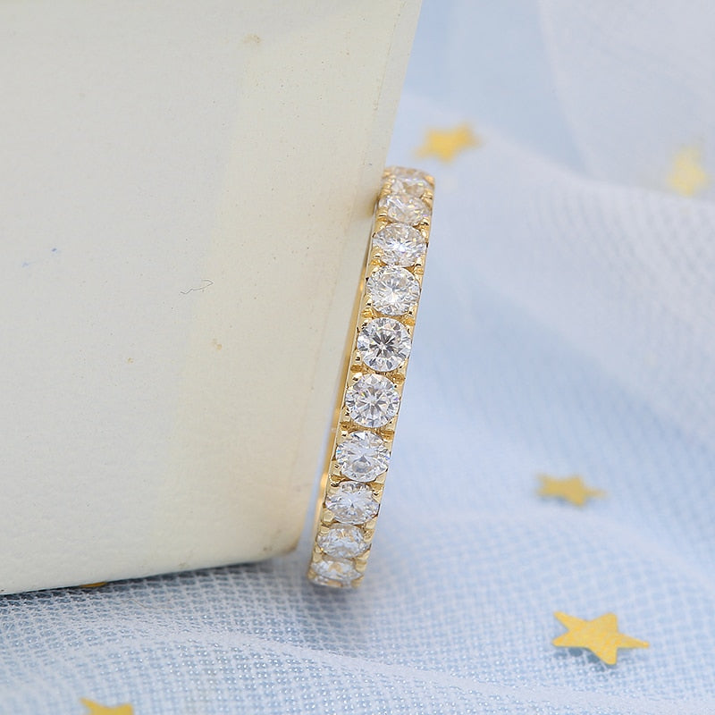 Moissanite Diamond Ring Yellow Gold UK