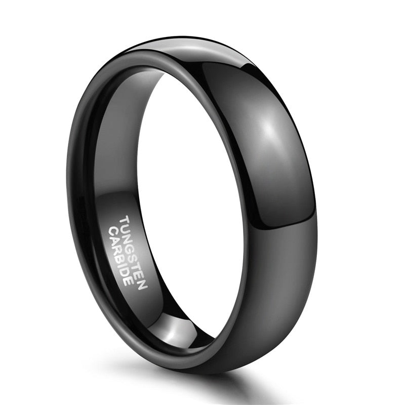 6mm black tungsten mens ring