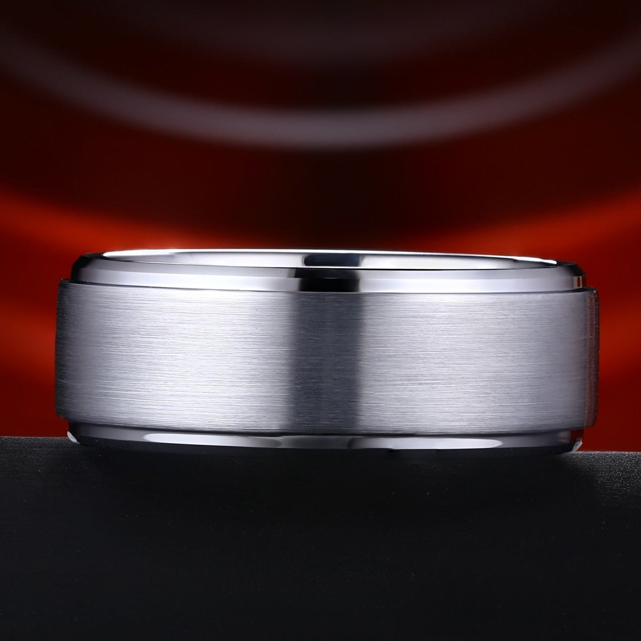 8mm brushed silver colour mens tungsten ring
