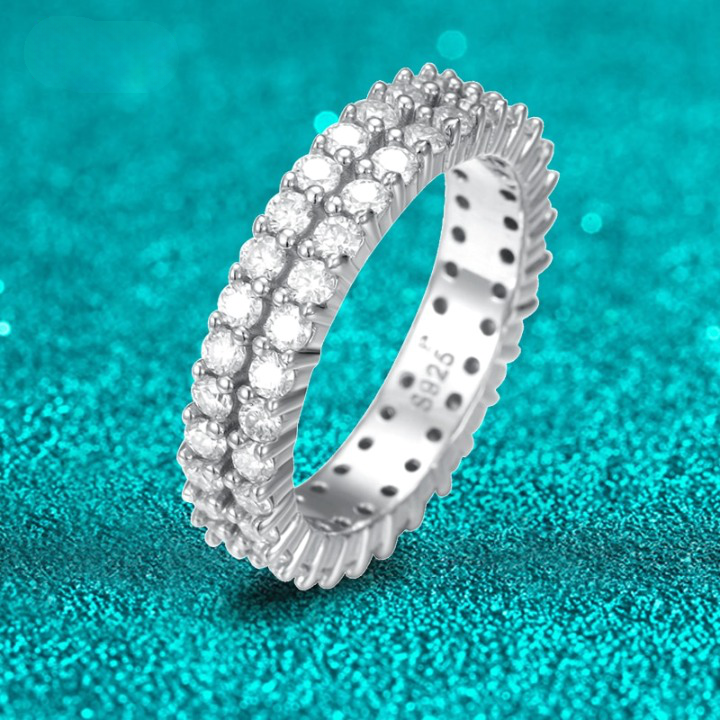 Moissanite Diamond Eternity Wedding Band Free Shipping US