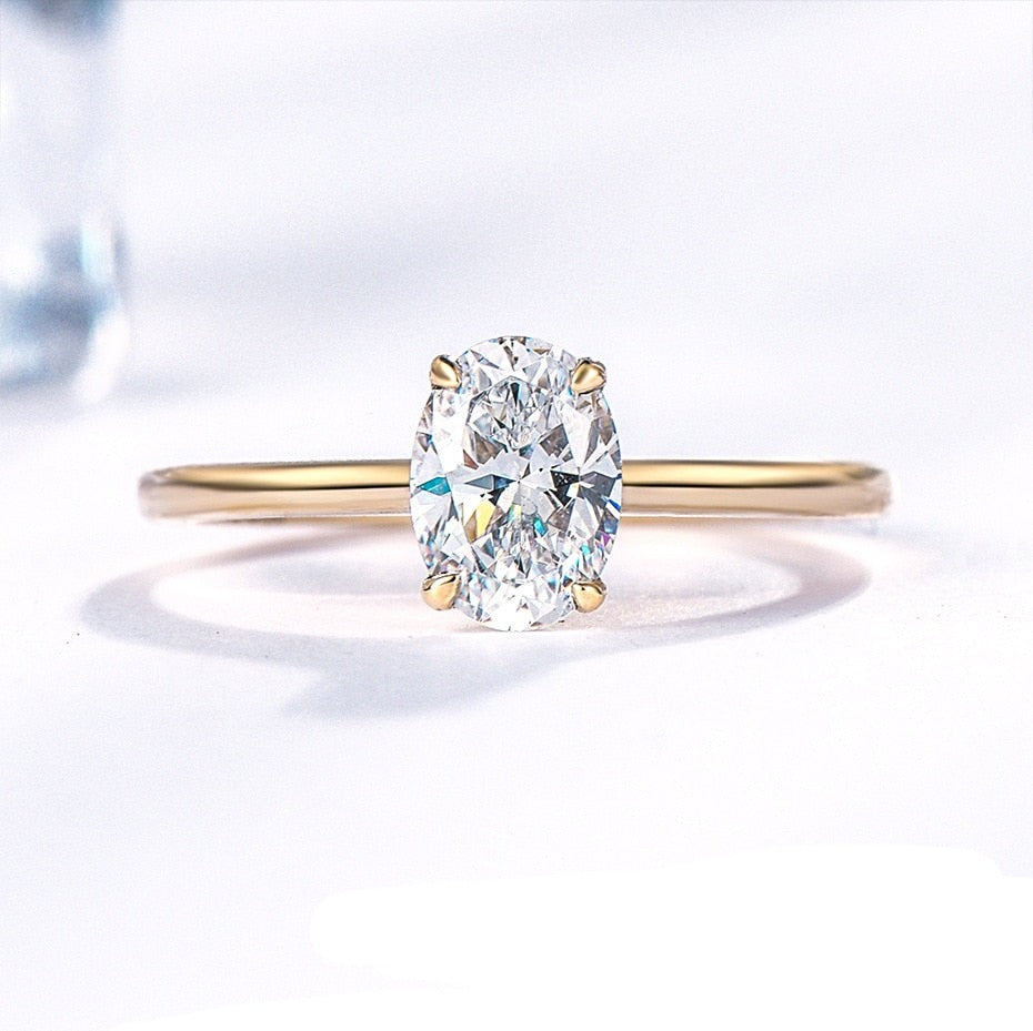 Moissanite Ring UK Oval Shape Ring UK Engagement Ring UK Solitaire Ring UK