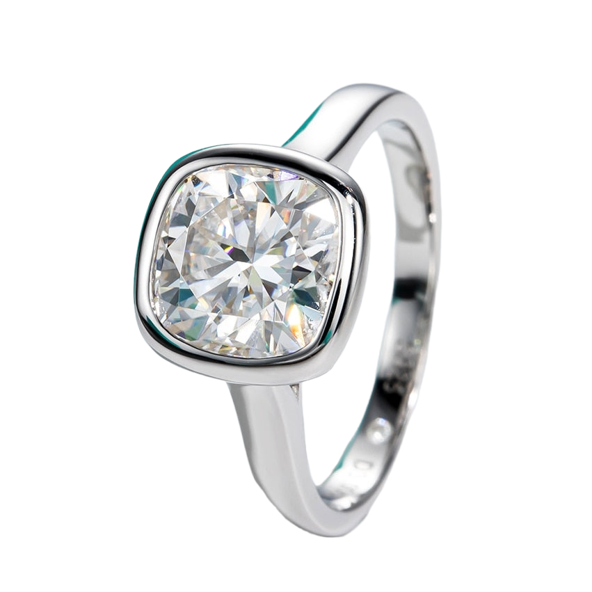 bezel set cushion cut ring Holloway Jewellery UK