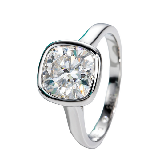 bezel set cushion cut ring Holloway Jewellery UK