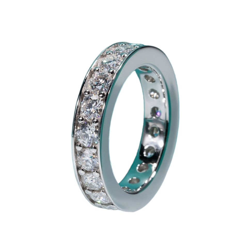 Moissanite Diamond Sterling Silver Ring womens mens