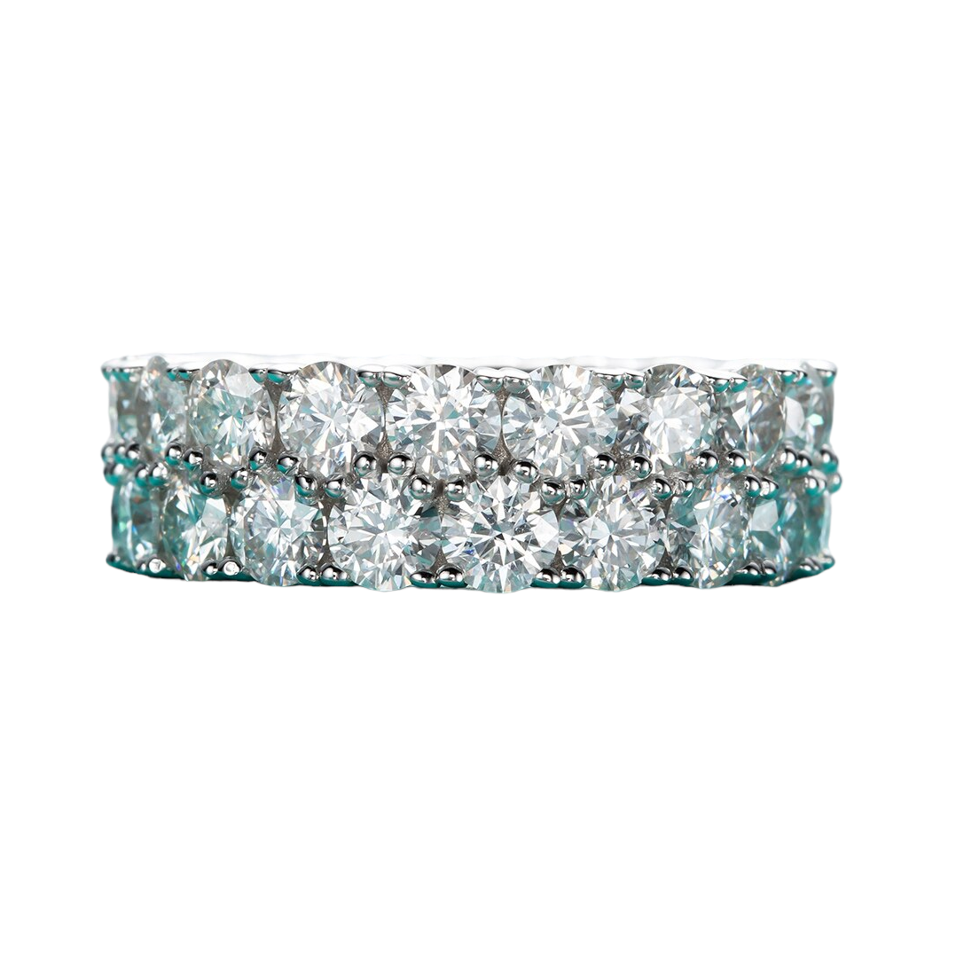 Double Eternity Ring Moissanite Diamond Mens Ring Womens Ring Holloway Jewellery