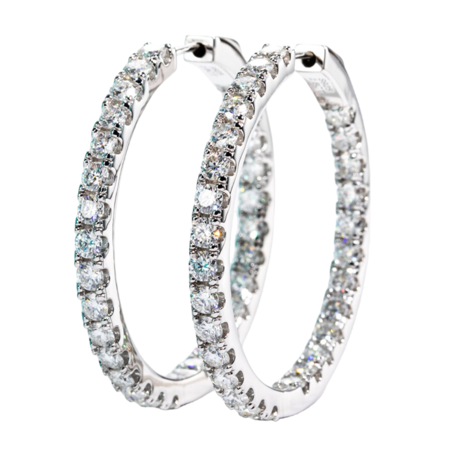Moissanite Hoop Huggie Earrings Free Shipping NZ