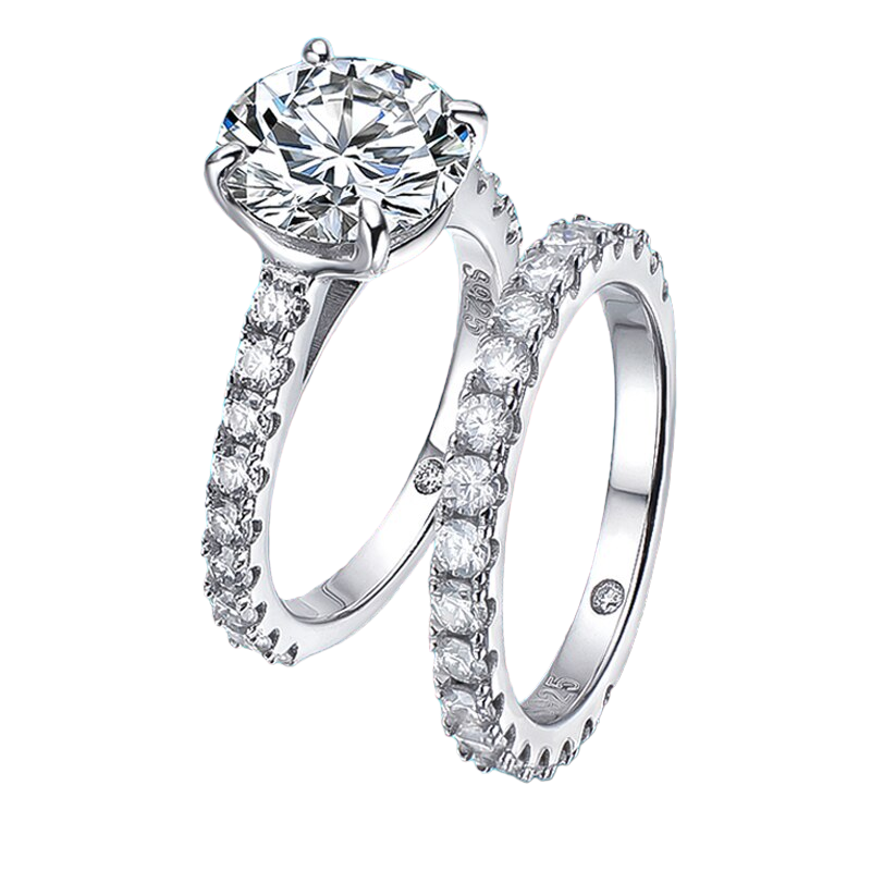 Moissanite Engagement Ring Set Australia