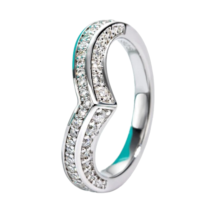 V Shape Moissanite Ring Australia