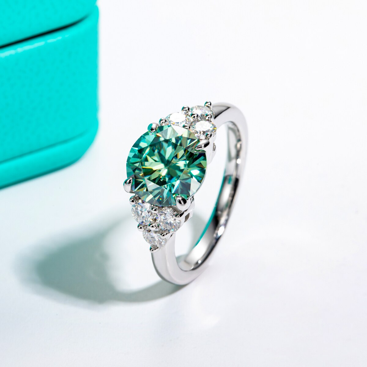 Coloured Moissanite Diamond Ring Australia