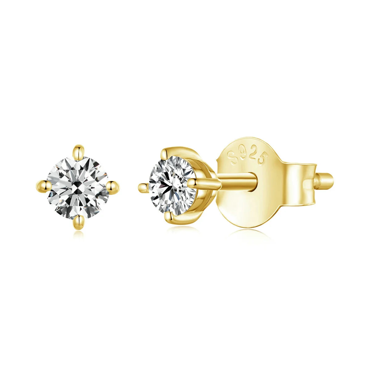 3mm Moissanite Diamond Stud Earrings Sterling Silver