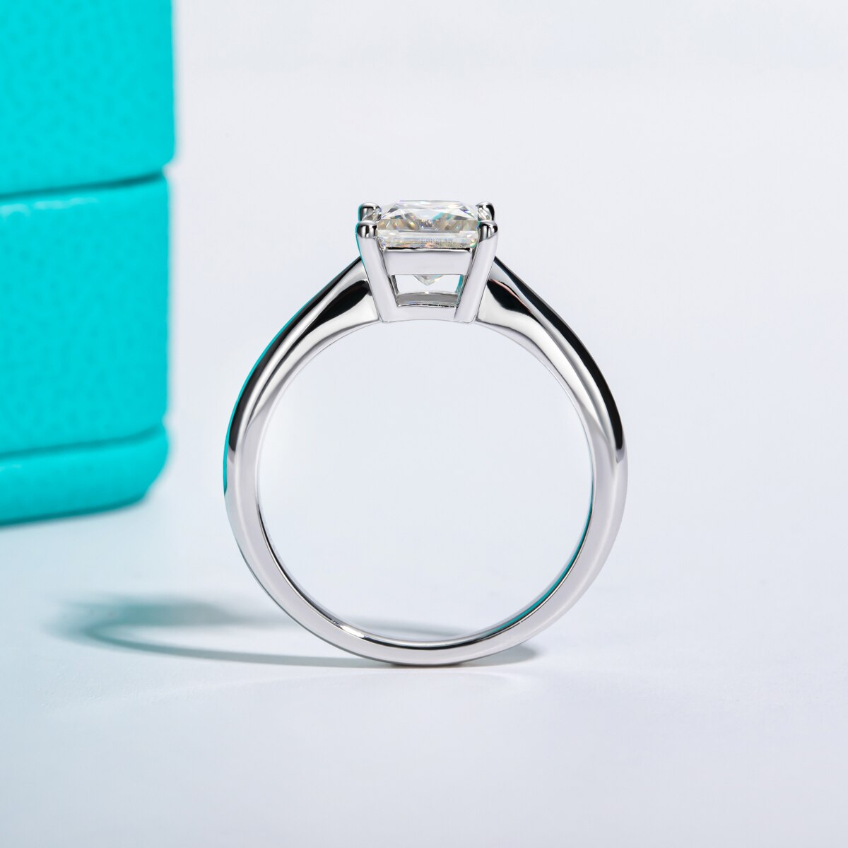 Princess Cut Moissanite Diamond Engagement Ring
