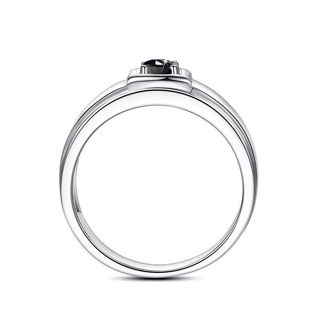 Mens Moissanite Ring UK Black Moissanite
