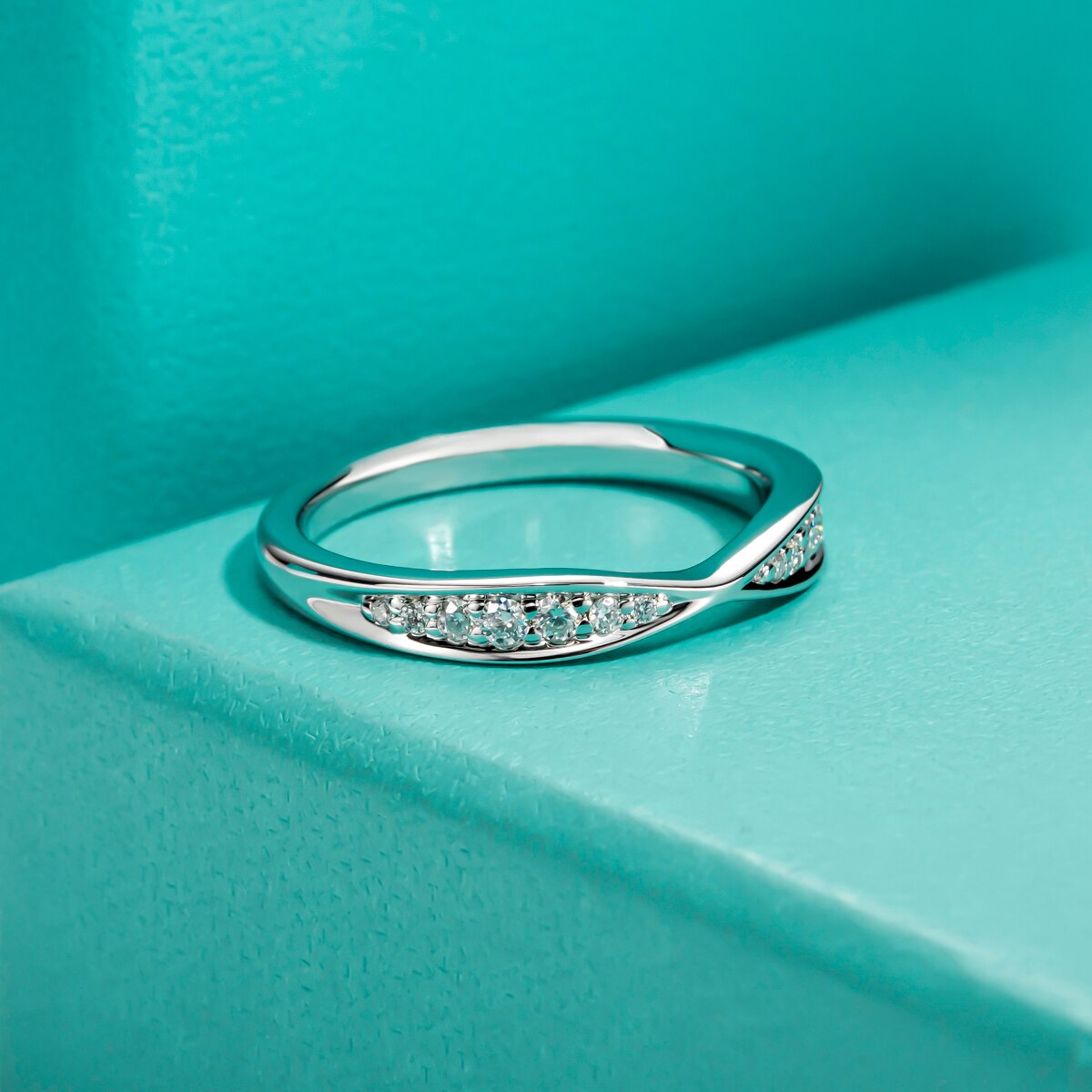 Sterling Silver Moissanite Diamond Wedding Ring NZ