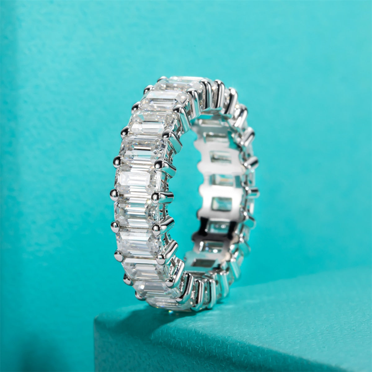 Sterling Silver Moissanite Diamond Ring