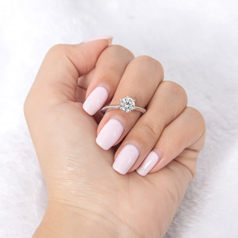 solitaire ring moissanite diamond 1 carat silver white gold holloway jewellery