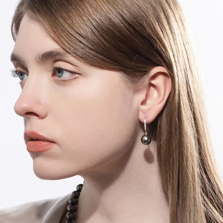 Tahitian Black Pearl Earrings Free Shipping NZ
