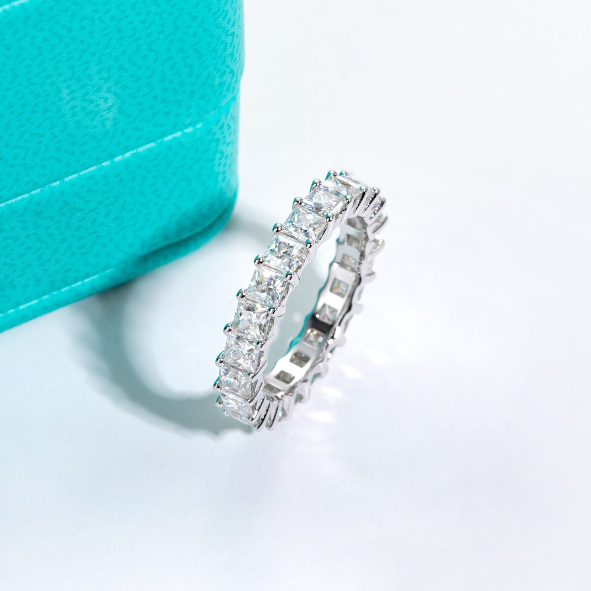 Sterling Silver Moissanite Eternity Ring