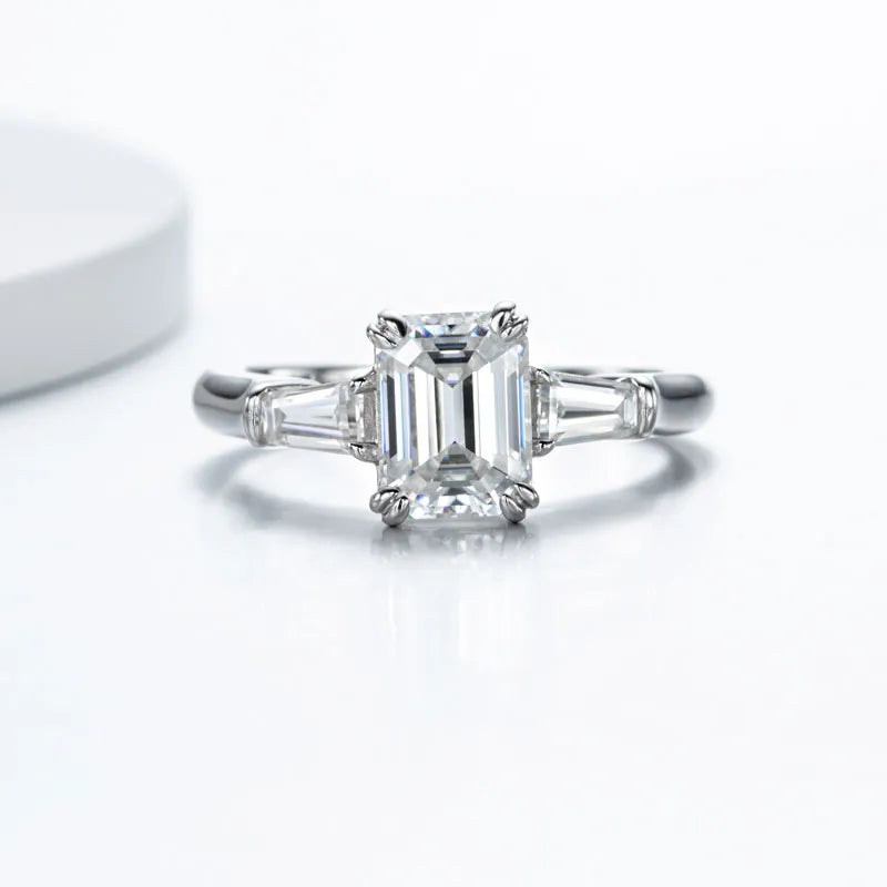 Emerald Cut Moissanite Ring Free Shipping Canada