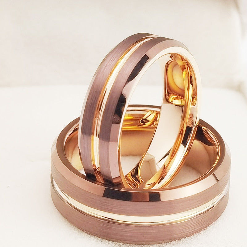 tungsten rose gold rings couples rings mens womens rings Holloway Jewellery