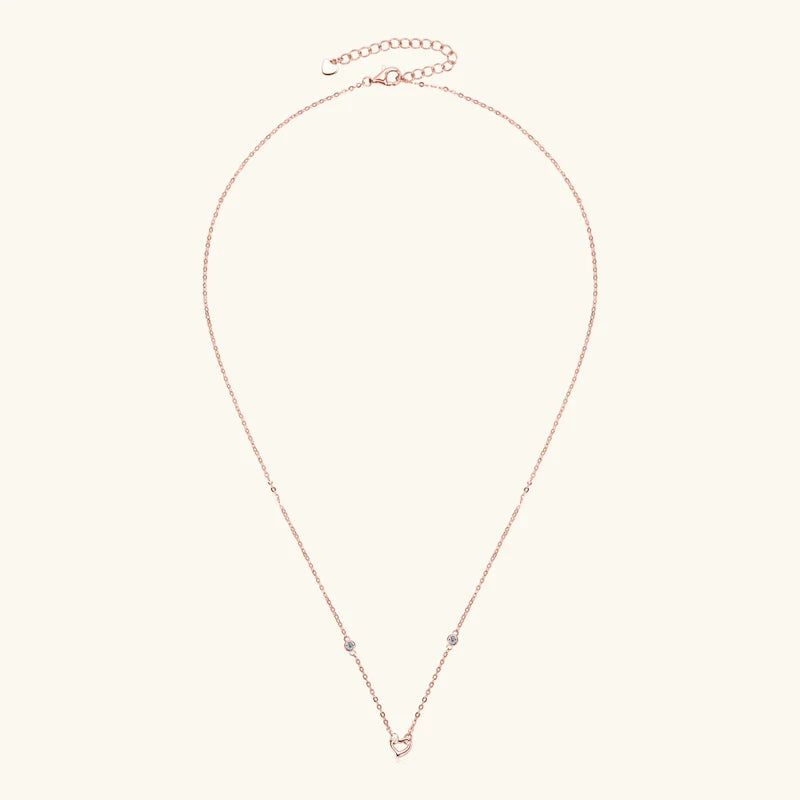 Sterling Silver Moissanite Diamond Heart Pendant Necklace Australia