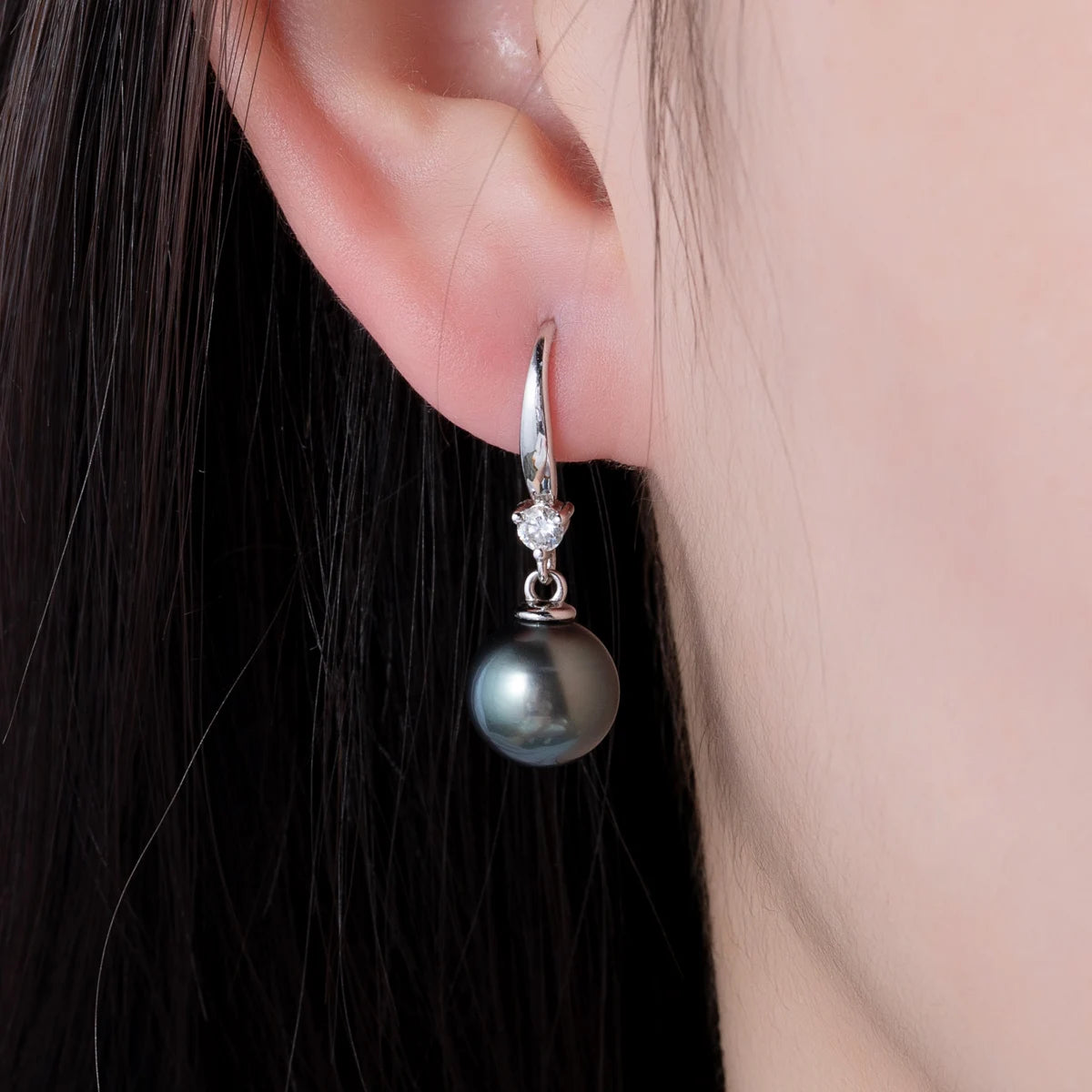 Black Pearl Moissanite Earrings Free Shipping AU