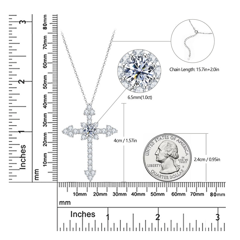 Free Shipping Canada Moissanite Cross Necklace