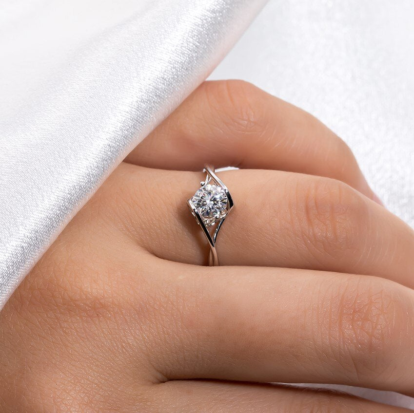 Sterling Silver Moissanite Ring Holloway Jewellery