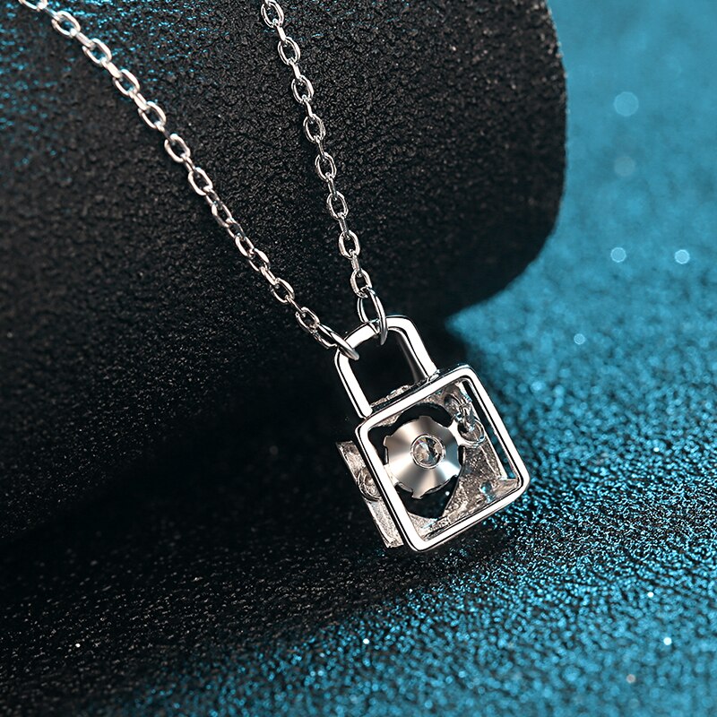 Moissanite Diamond Lock Pendant UK
