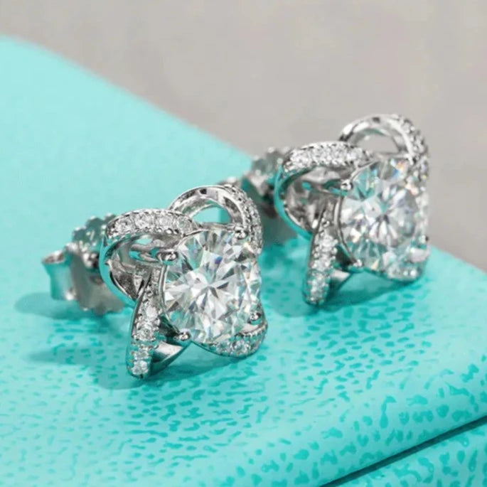 Sterling Silver Moissanite Diamond Stud Earrings Canada