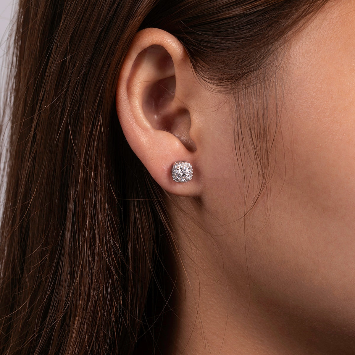 Sterling Silver Stud Moissanite Earrings Australia