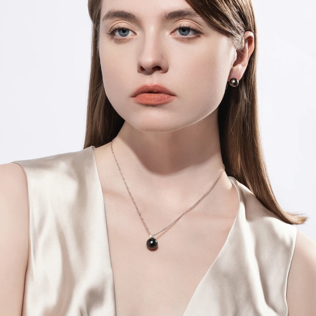 Tahitian Black Pearl Diamond Necklace Free Shipping NZ
