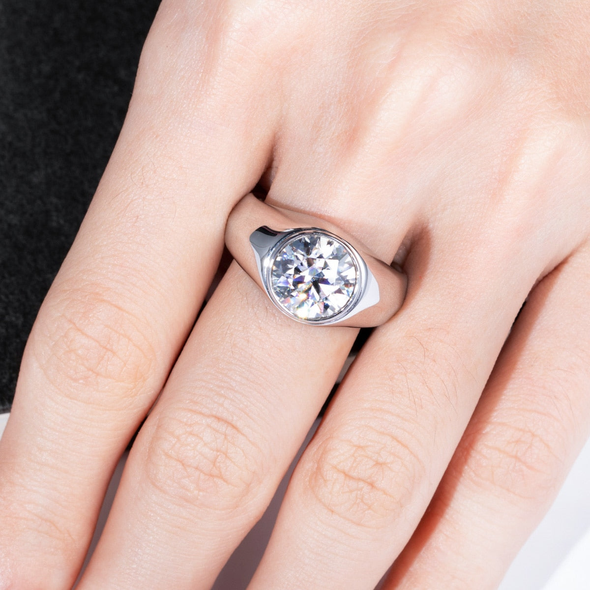 Sterling Silver Moissanite Ring Holloway Jewellery
